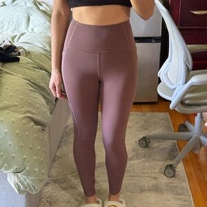 Women's High-Waisted Leggings - Brown